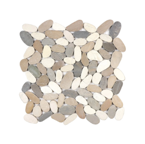Harmony Warm Blend Flat Pebble Mosaic - stone tile